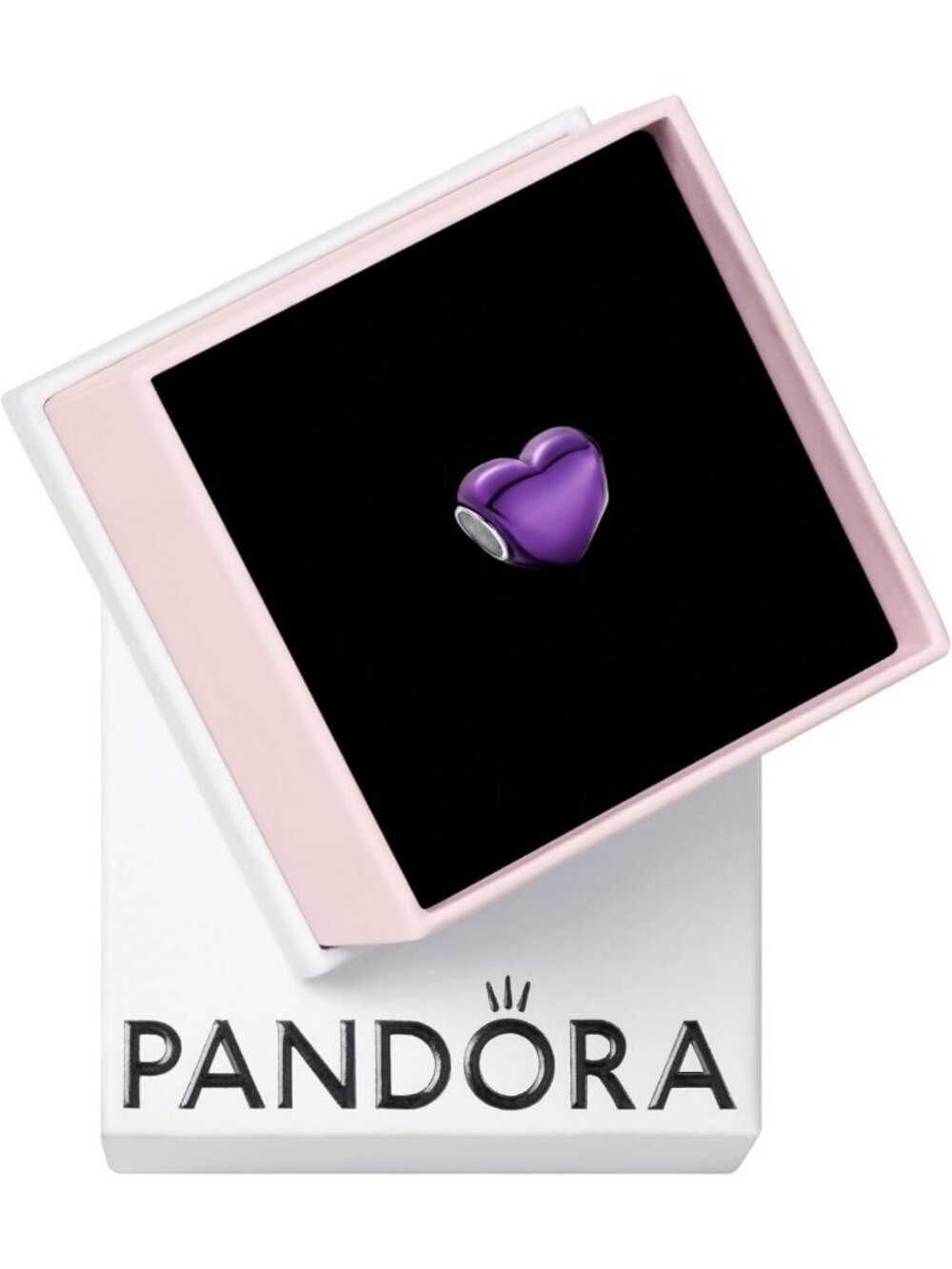 Metallic Purple Heart Charm - Dazzling Jewelry Accessory for Bracelets and